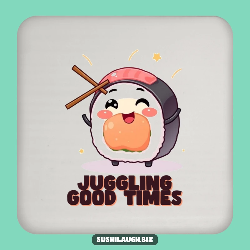 Funny Sushi Juggling Coaster: Protect Surfaces with Chopstick Character Fun, Ideal Gift