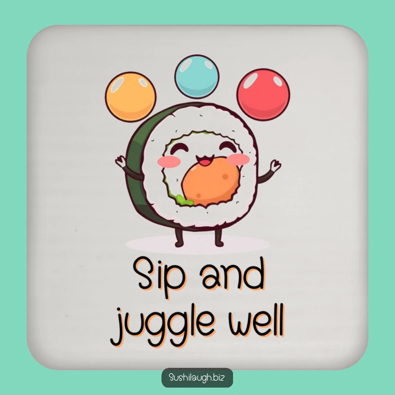 Funny Sushi Roll Juggling Coaster: Cheerful Ikura Drink Protection Gift
