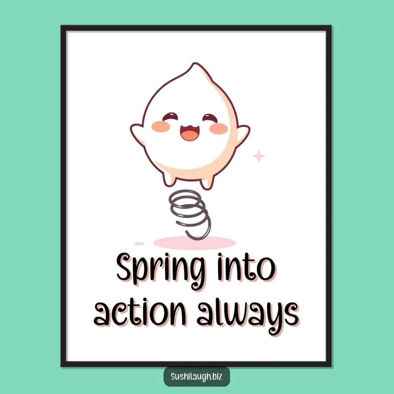 Free Printable Mochi Wall Art: Springy Joyful Character Downloadable Decor