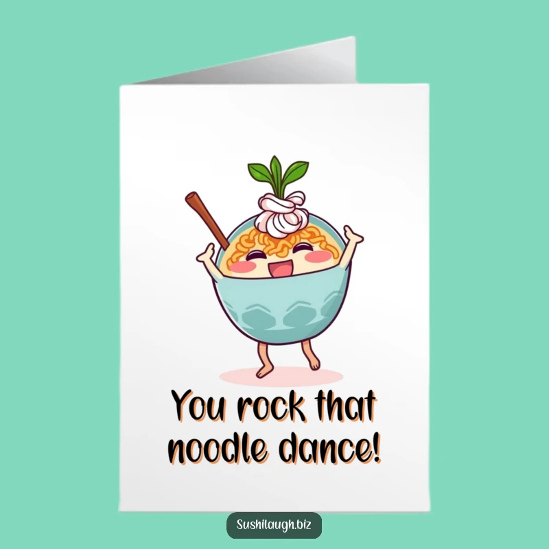 Free Printable Ramen Congrats Card: Dancing Celebration Downloadable Gift