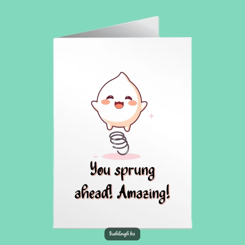 Free Printable Mochi Congrats Card: Springy Celebration Downloadable Gift