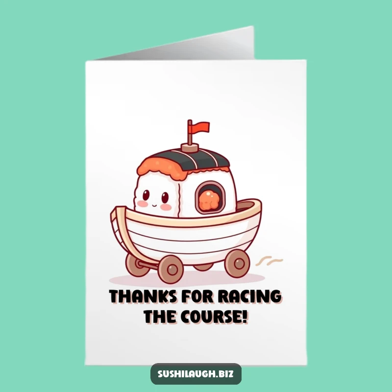 Free Printable Thank You Card: Racing Sushi Boat Gratitude, A Hilarious Downloadable Gift!