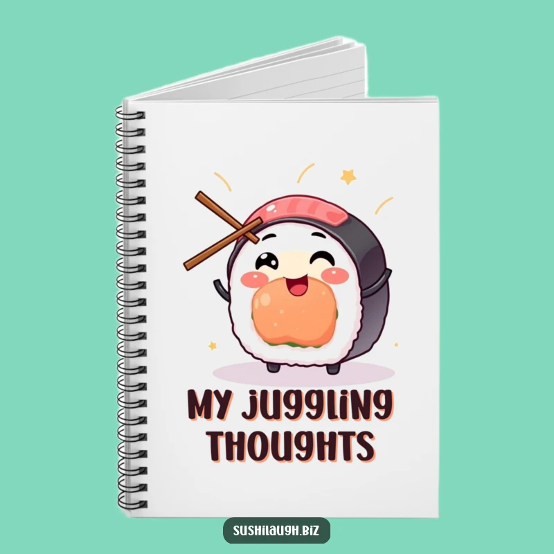 Funny Sushi Juggling Notebook: Journal Chopstick Character Pages, Perfect Comedic Gift