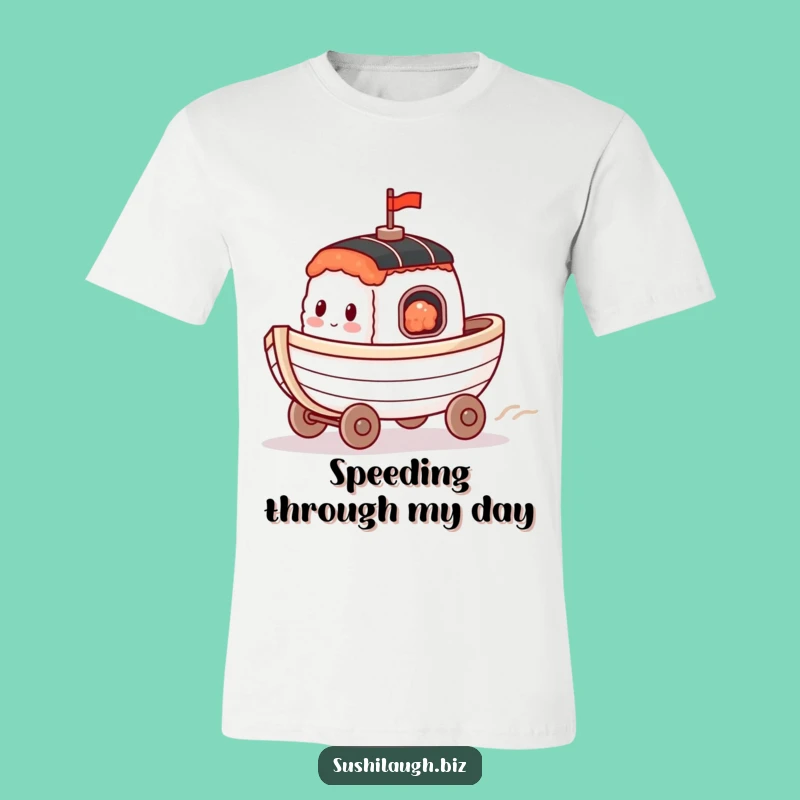 Funny Racing Sushi Boat T-Shirt: Happy Wheels Cruise Tee