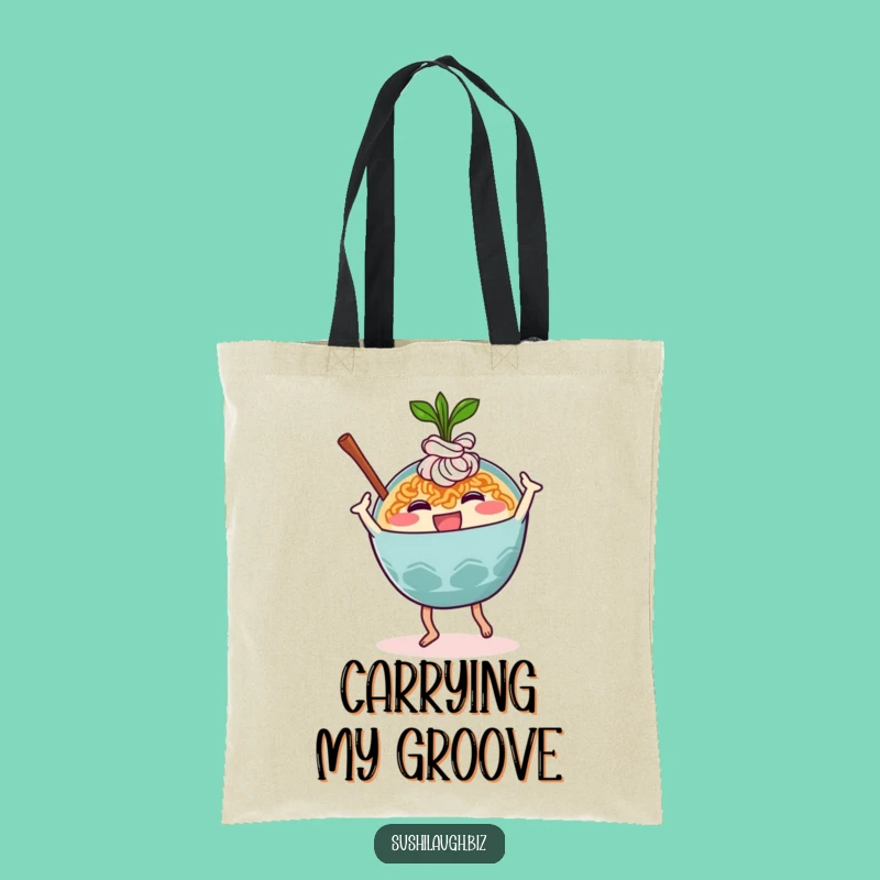 Funny Ramen Dance Tote Bag: Durable Noodle Bowl Carryall, Great Comedic Gift